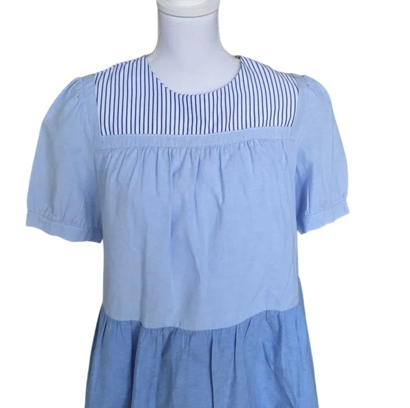 ENGLISH FACTORY Quinn Dress Tier Mini Swing Serenity Blue Tuckernuck Medium - Picture 3 of 8
